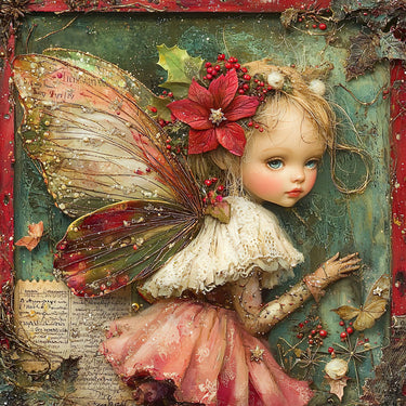 Christmas Fairy, DCO-102150, Sign For Wreath, 10x10in Metal Sign